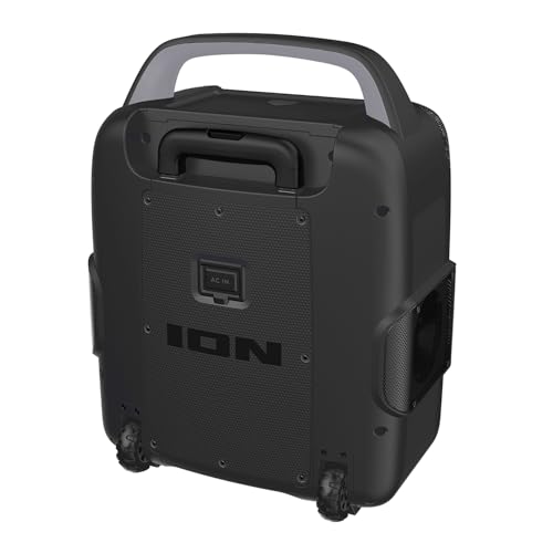 ION Block Rocker - Portable Bluetooth Outdoor Party Speaker with Karaoke Microphone, Battery, 4 Speakers, Radio, USB Port, App, Water-Resistant, 120W