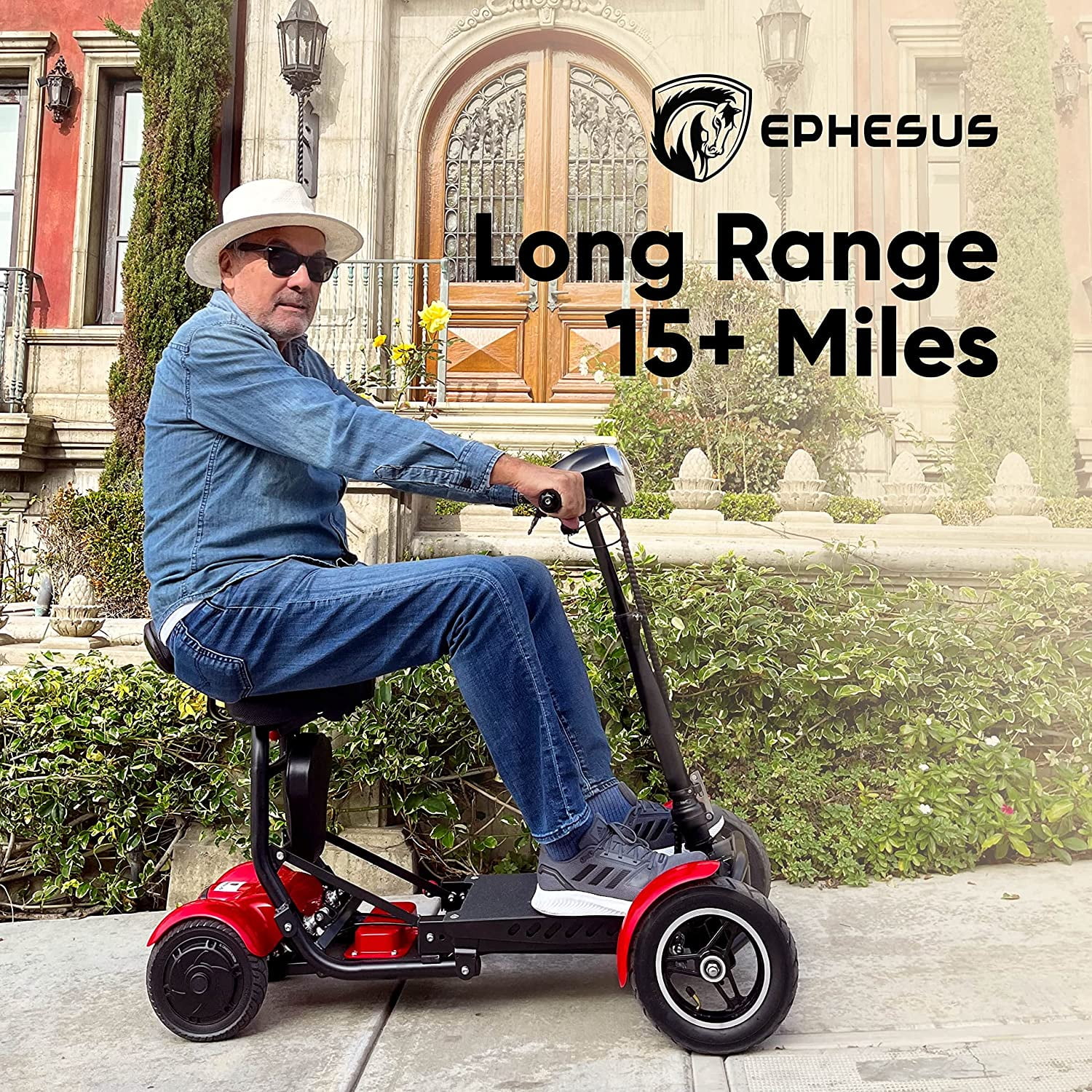 Foldable Mobility Scooter by Ephesus (Black) - Curated Treasures Market