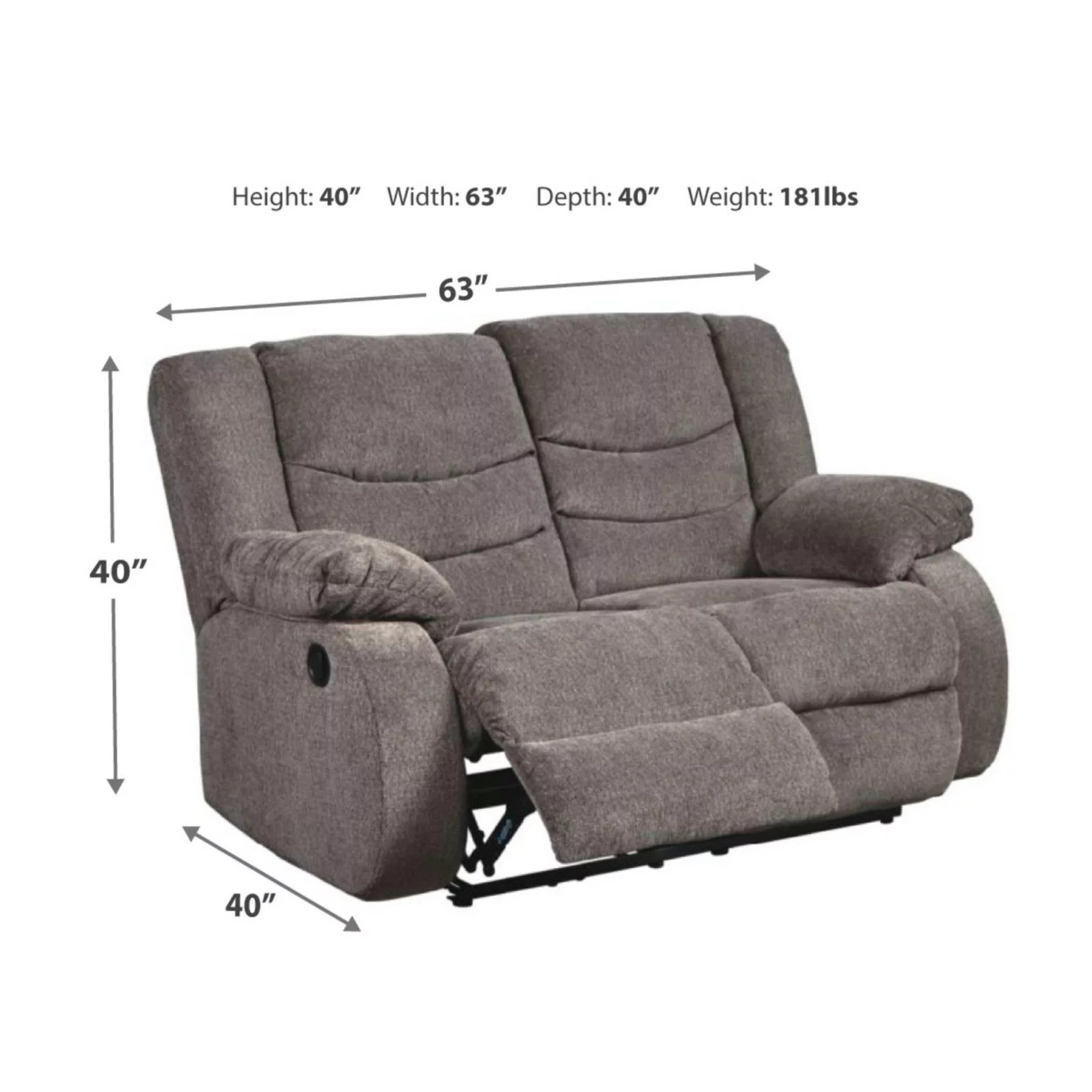 Signature Design by Ashley Tulen Reclining Loveseat in Mocha