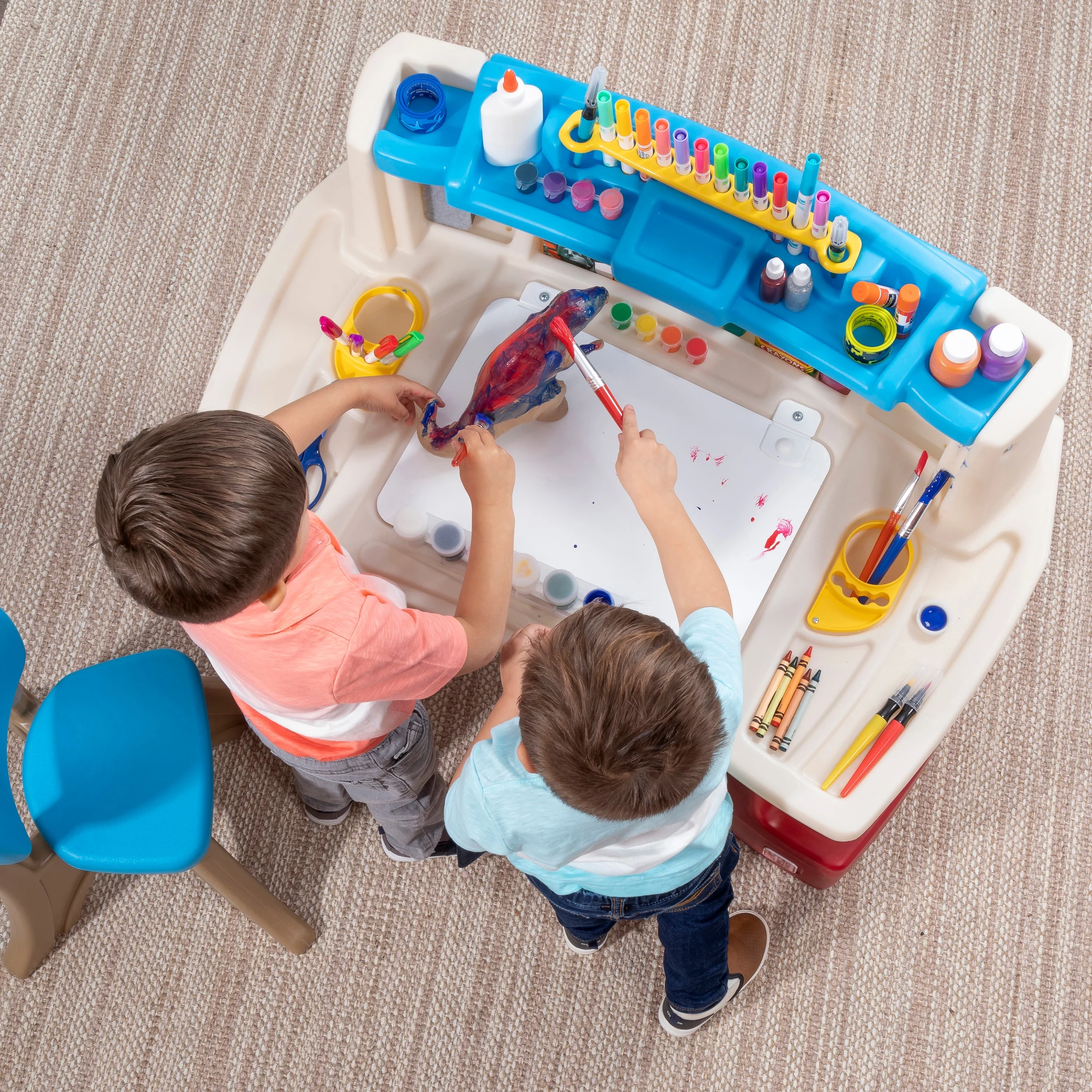 Step2 Deluxe Art Master Desk Plastic Kids Activity Center and Table