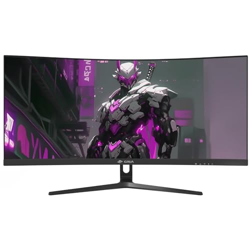 CRUA 30Inch Ultrawide Curved Monitor, 21:9 WFHD(2560x1080P) VA Computer Monitor, 120% sRGB 100HZ 1500R PC Monitors Support FreeSync, Wall-Mounted, with HDMI/DP Display Port-Black