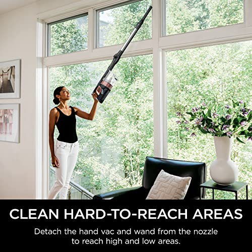 Shark IZ483H Vertex Cordless Stick Vacuum with DuoClean PowerFins, MultiFLEX, Crevice Tool, Pet Multi-Tool & Anti-Allergen Brush, 120-min Runtime, Double Battery, Rosewood,Red