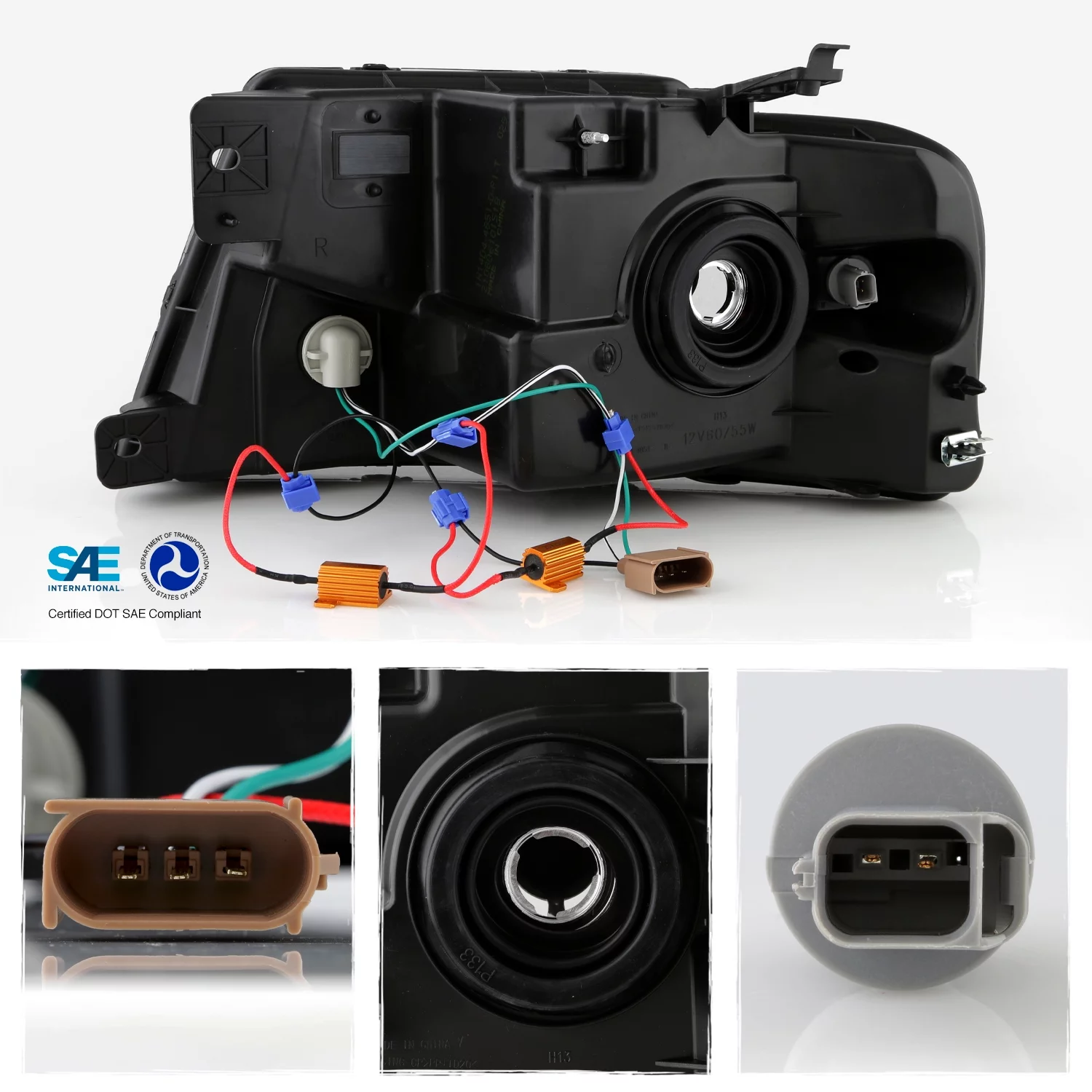 AKKON - Fits 2004-2008 Ford F150 06-08 Lincoln Mark LT Pickup Truck [LED-Tube Running Switchback Turn Signal] Black Headlights