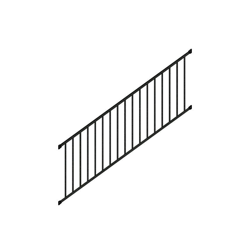 Westbury Tuscany 8 ft. x 36 in. Textured Black Aluminum Rail Kit Stair