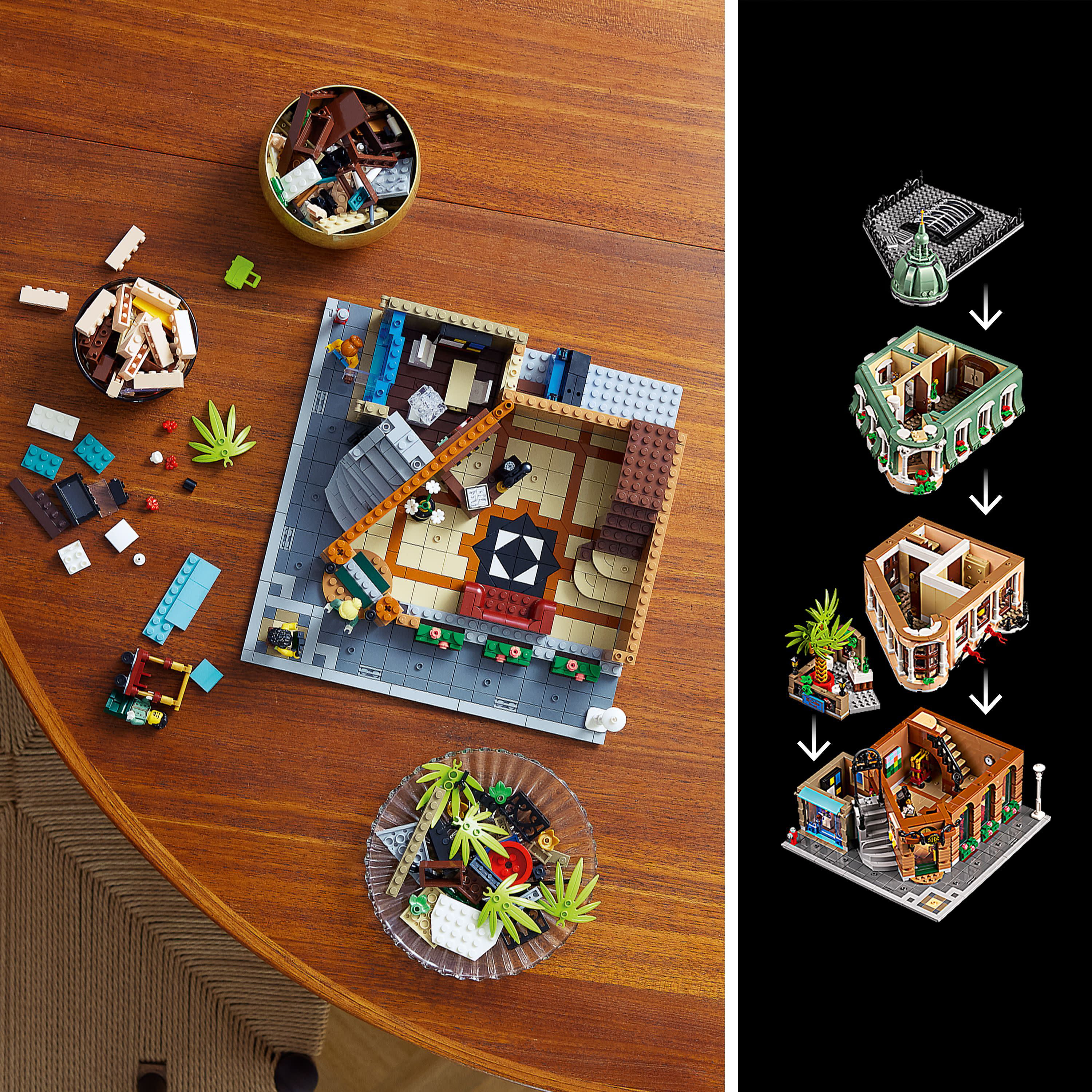 LEGO Icons Boutique Hotel 10297 Modular Building Display Model Kit for Adults to Build, Set with 5 Detailed Rooms Including Guest Rooms and Gallery