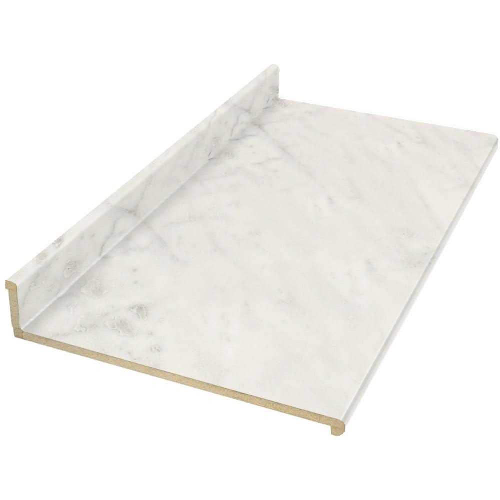 VT Dimensions Formica 25.25-in x 3.75-in Carrara Bianco 6696-43 Straight Laminate Countertop with Integrated Backsplash