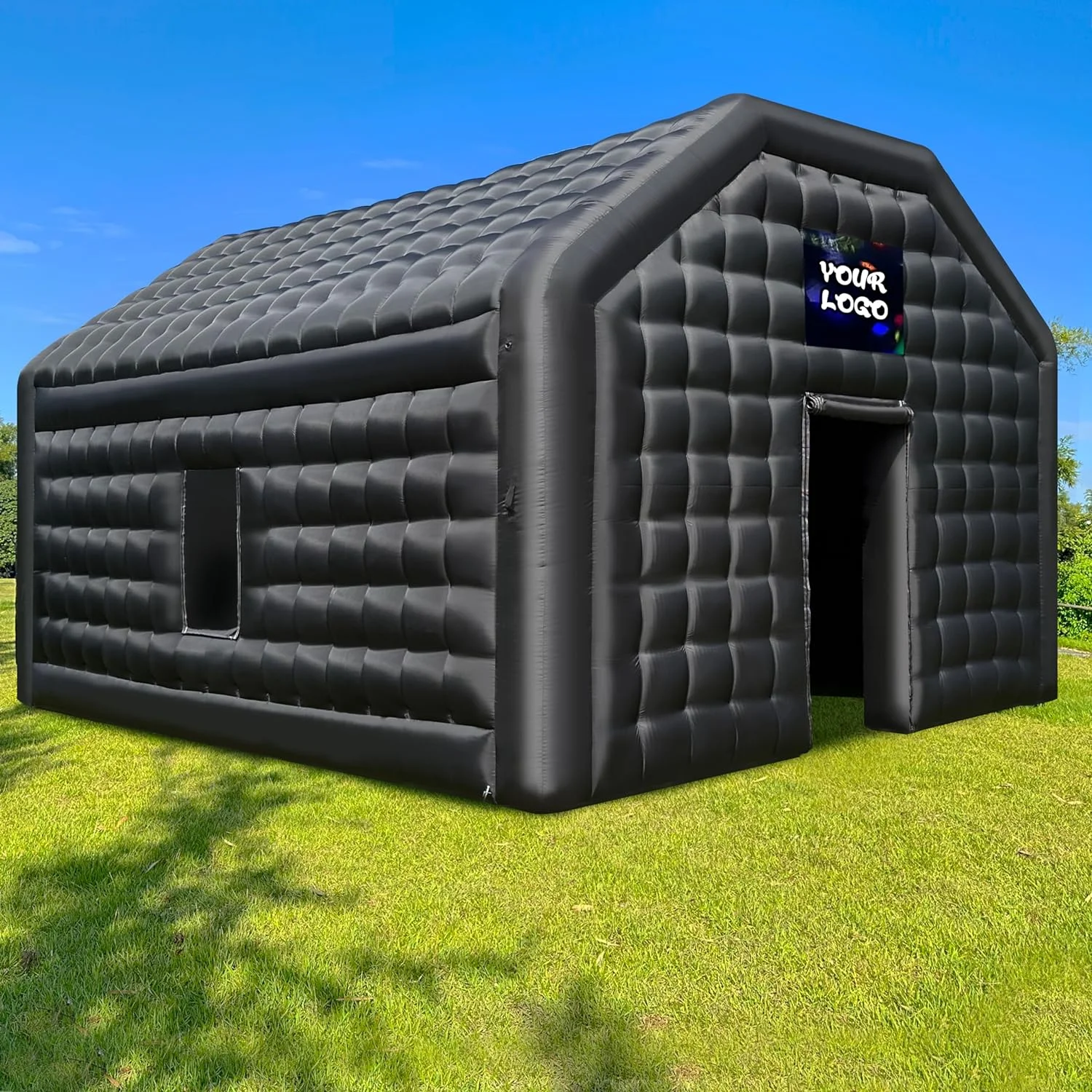 WARSUN Large Black Inflatable Night Club 30x20x13Ft Inflatable Party Tent with Logo Area Disco Cube Gazebo Event House