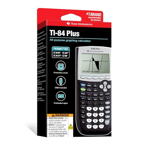 Texas Instruments TI-84 Plus Graphics Calculator, Black 320 x 240 pixels (2.8" diagonal)