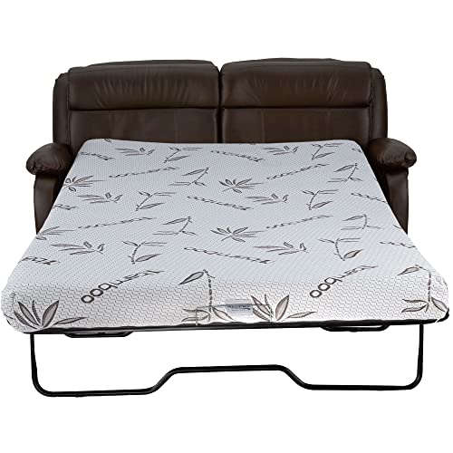 RecPro Charles Collection | 65" RV Hide A Bed Loveseat | Memory Mattress Foam | Sleeper Sofa | Pull Out Couch | RV Furniture | Slideout | Toffee