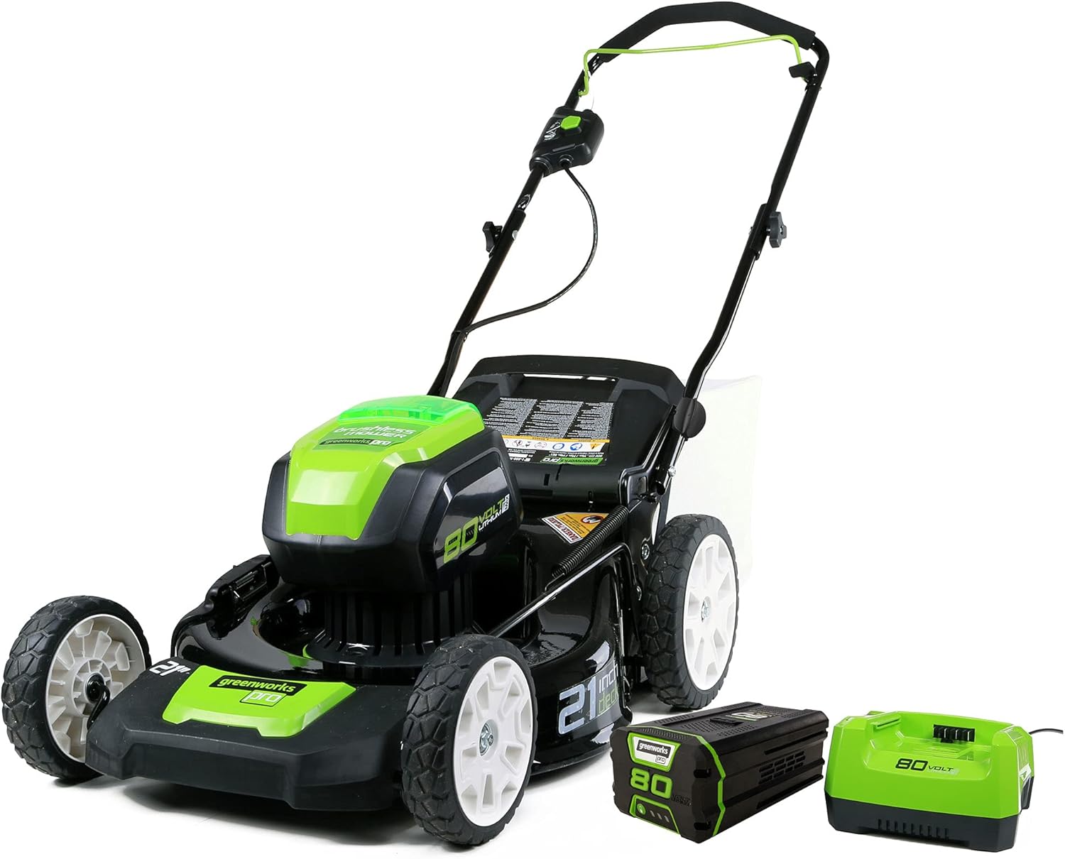 Greenworks Pro 80V 21" Brushless Cordless Lawn Mower, 4.0Ah Battery and 60 Minute Rapid Charger Included