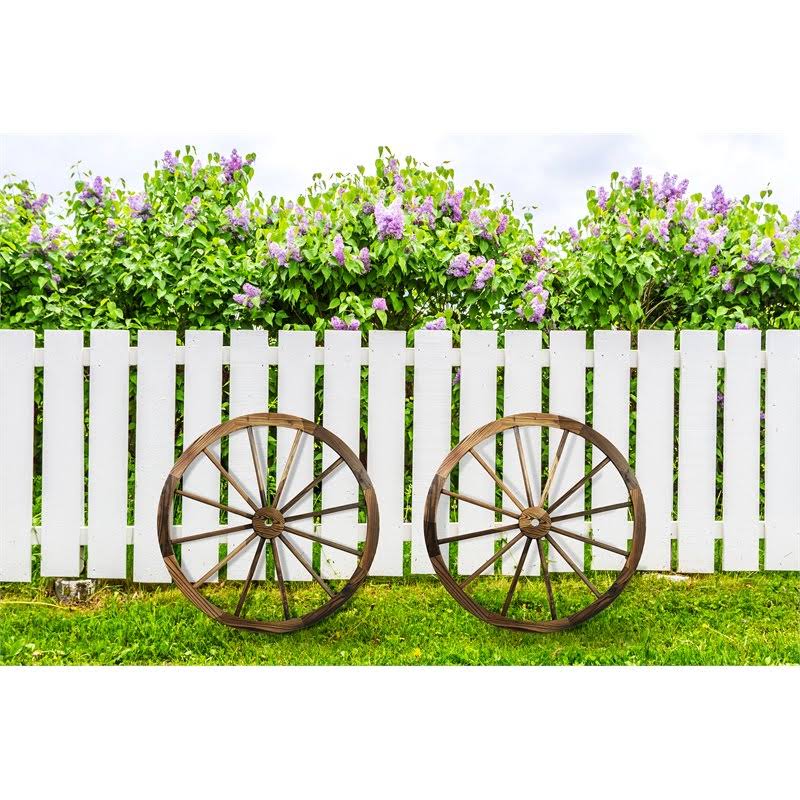 Patio Premier 32x22 Wooden Wagon Wheel in Rustic - 2pk - 402010