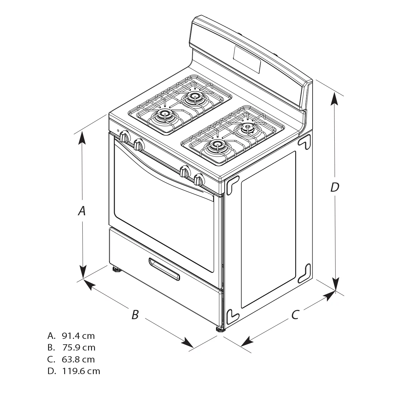 Amana® AGR6303MMW 30-inch Gas Range with Bake Assist Temps, EasyAccess