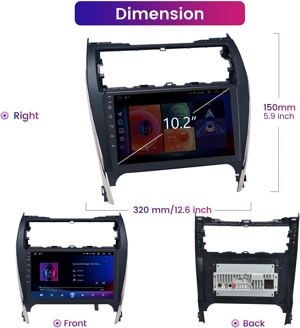 Roadanvi for Toyota Camry 2012 2013 2014 Car Stereo Bluetooth Radio for Car Navigation Carplay Android Auto 1280x720 IPS Touch Screen 4GB+64GB
