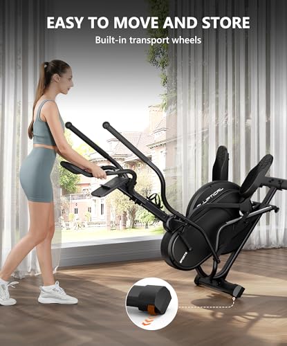 THERUN Elliptical Exercise Machine, 3-in-1 Cardio Climber Stepping Elliptical Machine for Home, Stair Stepper Elliptical Training Machines w/16 Levels Resistance, Pulse Sensor, LCD Monitor