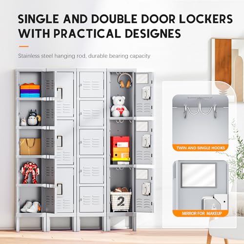 INTERGREAT 9 Door Storage Locker for Employee, Metal Locker for Office, Gym, Shool,Lockable Black Steel Locker with Lock and Card Slot for Home,Garage