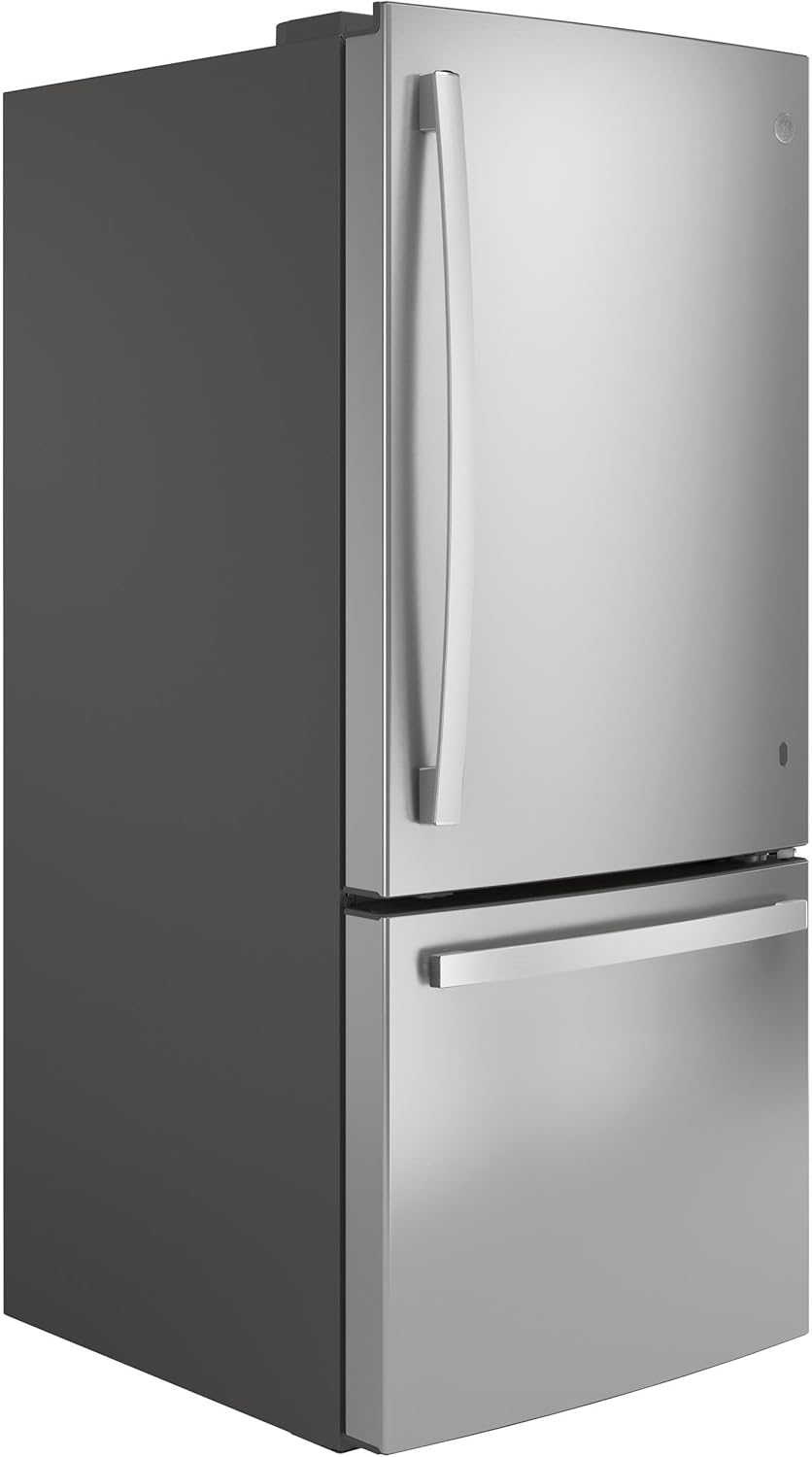 GE 21 cu. ft. Bottom Freezer Refrigerator in Fingerprint Resistant Stainless Steel Standard Depth ENERGY STAR