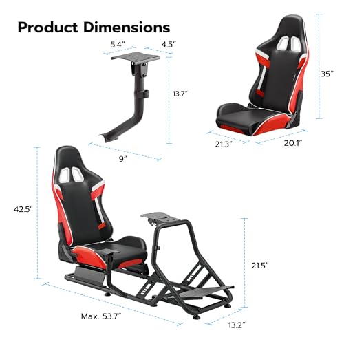 ARES WING Racing Simulator Cockpit with Monitor Mount and Seat, Formula and GT Sim Racing Cockpit Compatible with Fanatec, Thrustmaster, Logitech, Moza Racing Games on PS5, PS4, Xbox and PC