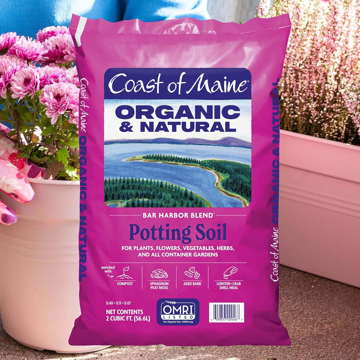 Coast of Maine Bar Harbor Blend, 2 cu ft (Pack of 10) Organic and Natural Potting Soil for Houseplants, Flowers, Vegetables, Herbs and Containers