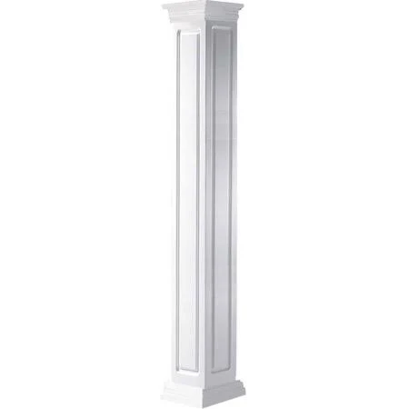 10 inchw x 09&h Craftsman Classic Square Non-Tapered, Raised Panel Column, Prairie Capital u0026 Prairie Base, Size: 10 inchw x