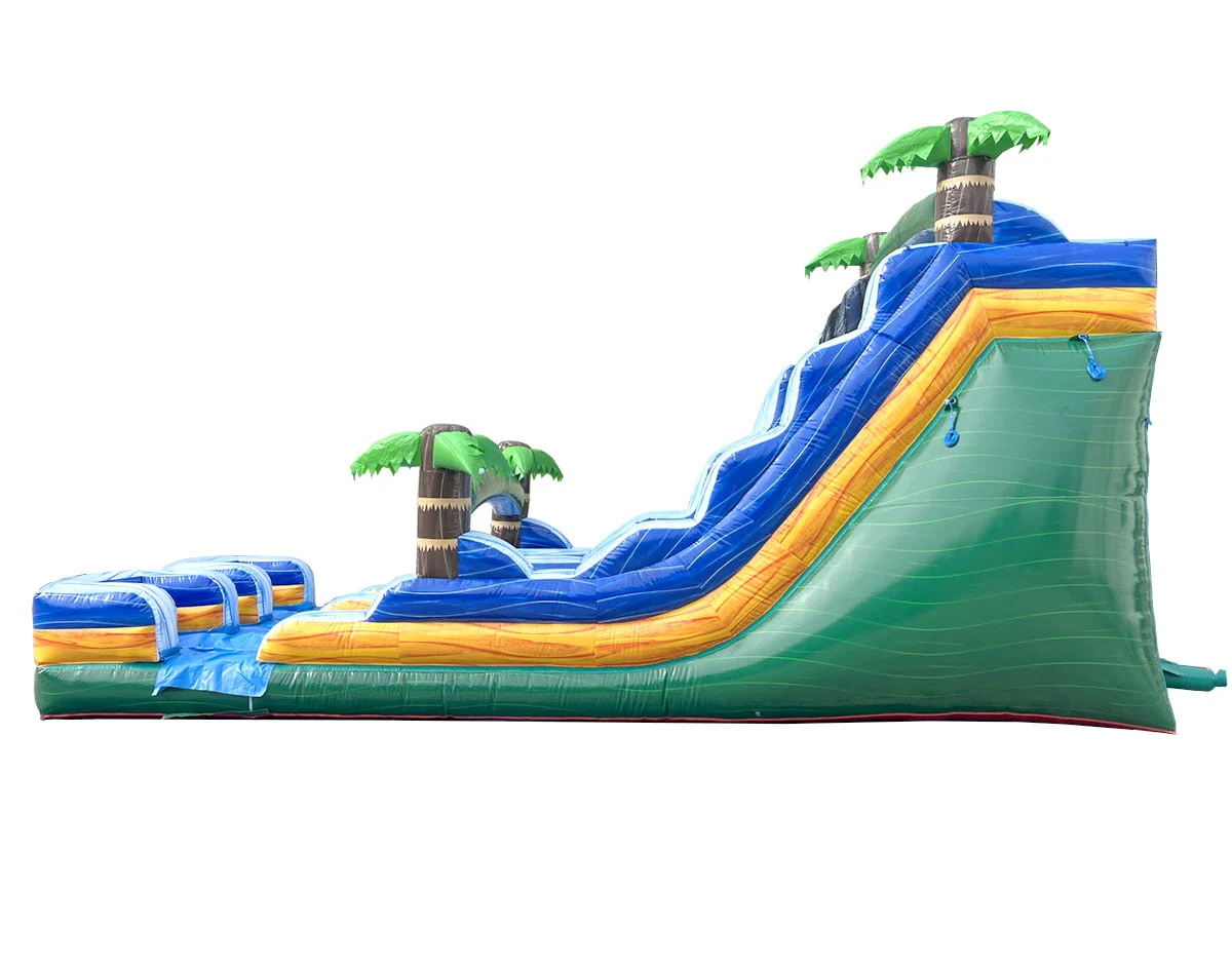 TentandTable Commercial Inflatable Water Slide, Rainbow Double Lane with Blower, 13'