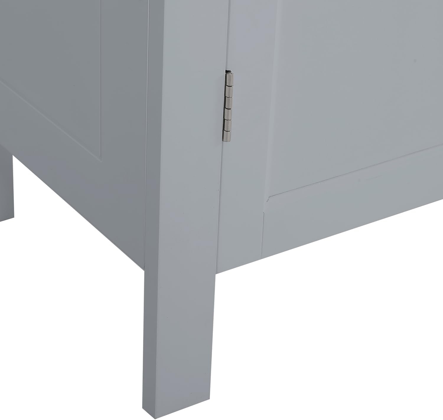 Bathroom Floor Cabinet, Wooden Side Storage Organizer w/Larger Drawer, Adjustable Shelf & 2-Door Cupboard, Freestanding Storage Cabinet for Living Room, Kitchen, Entryway (Double Door)