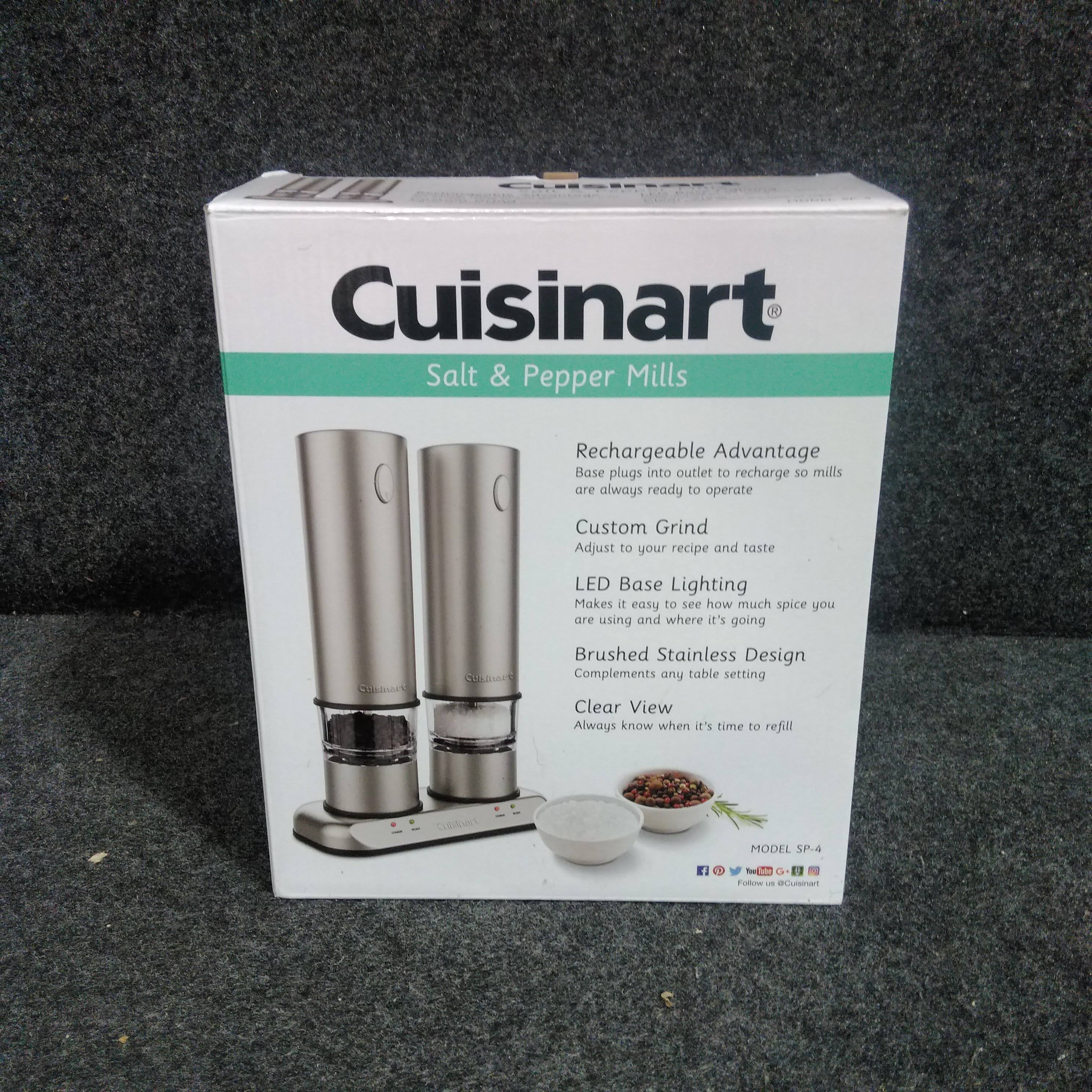 Cuisinart Electric Salt u0026 Pepper Mill Set Rechargeable Brushed Stainless Steel