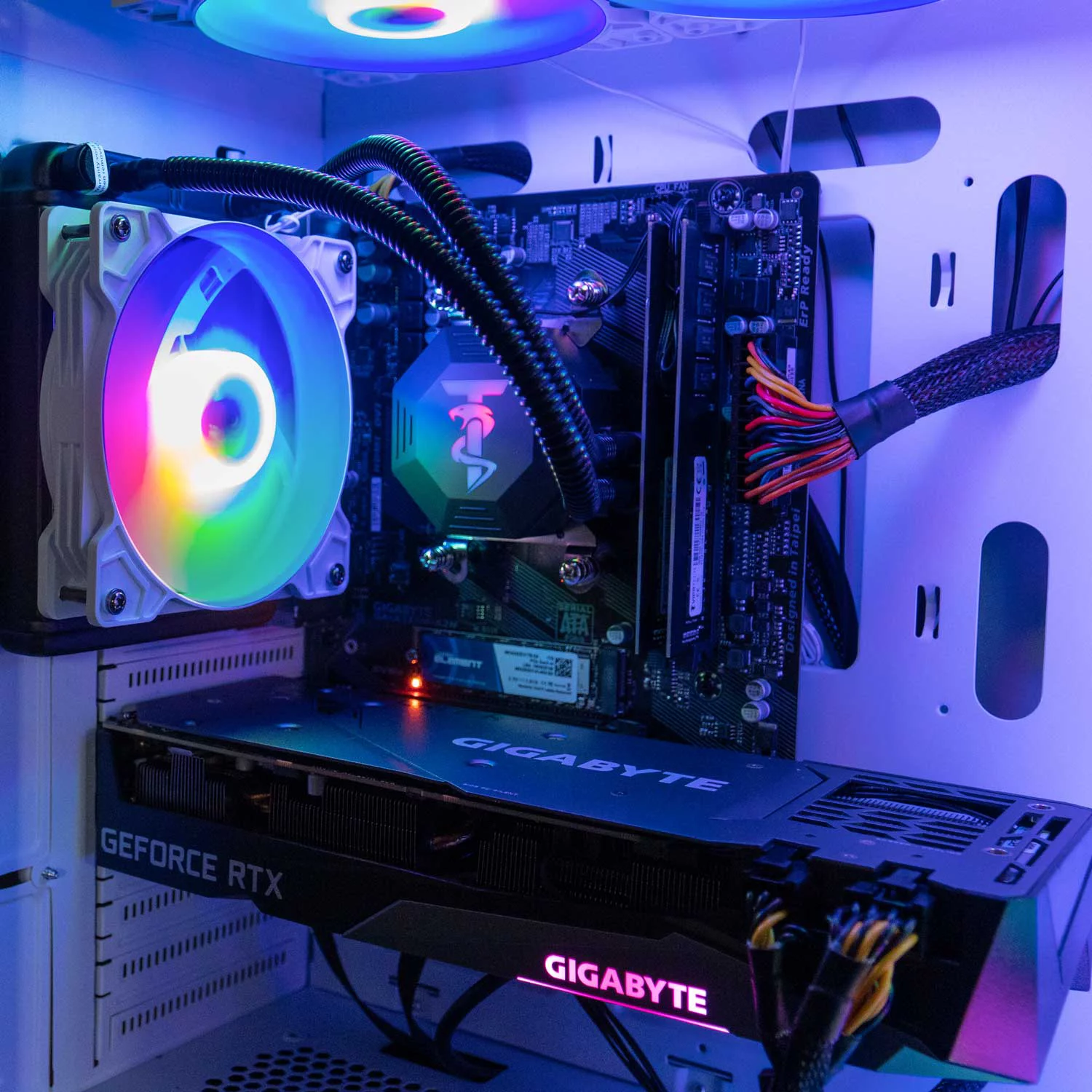 ViprTech.com Ghost 3.0 Liquid-Cooled PC - AMD Ryzen 5 5600G (12-Core 4.4Ghz), RTX 4060 8GB, 32GB 3200 DDR4, 1TB NVMe SSD, VR-Ready, Streaming, RGB, Windows 11, Warranty, Gaming Desktop Computer