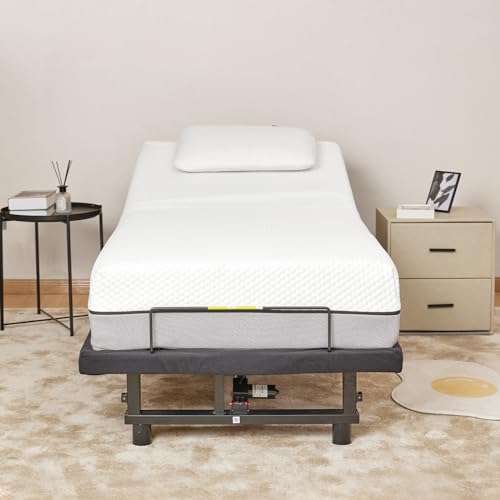 Twin XL Adjustable Bed Frame, Wireless Remote Control Electric Bed Frame, Zero Gravity Base, Head Foot Incline for Stress Management, Lounging, Reading, Anti-Snore
