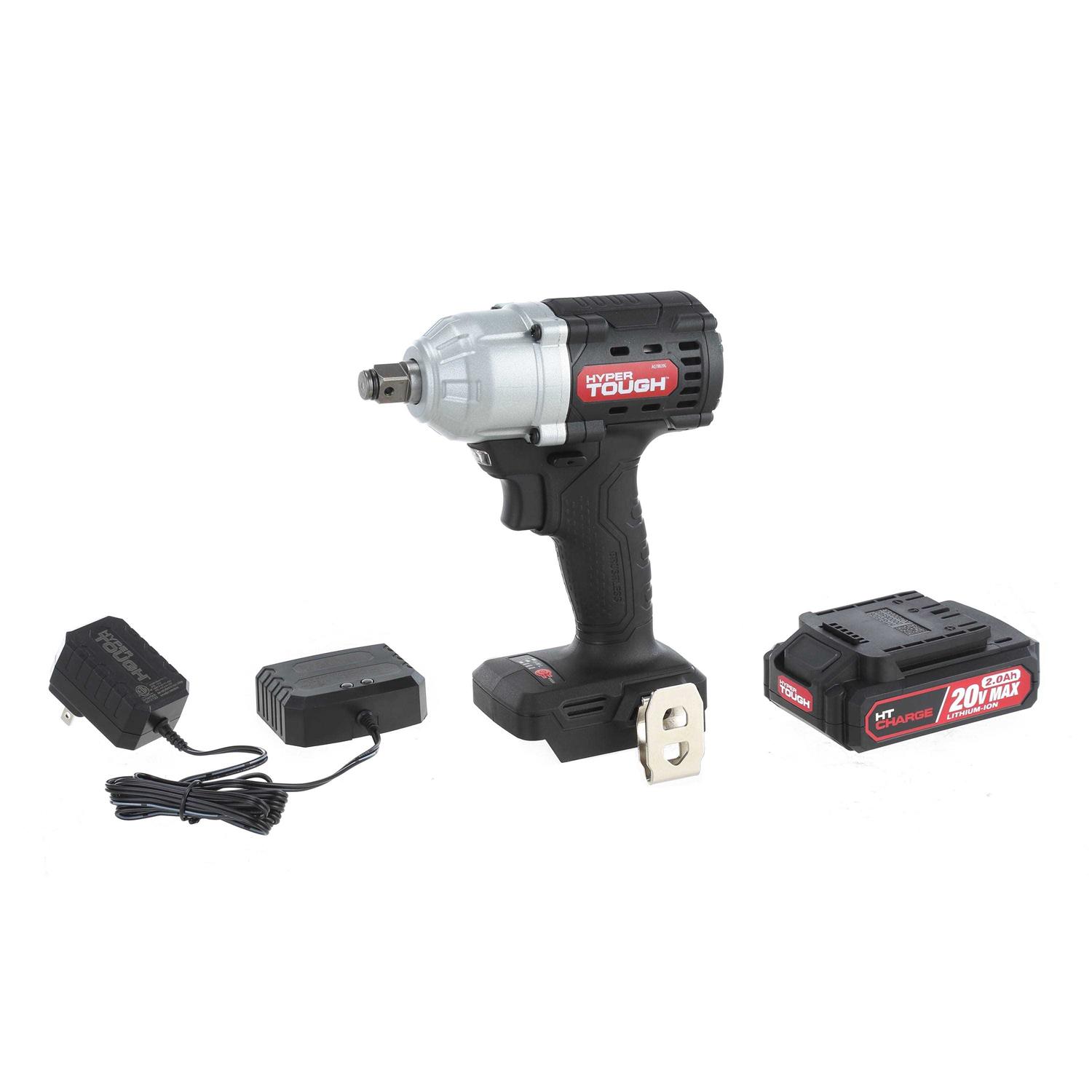 Hyper Tough Brushless 20V Max Lithium-Ion Cordless Impact Wrench 1/2 inch Anvil
