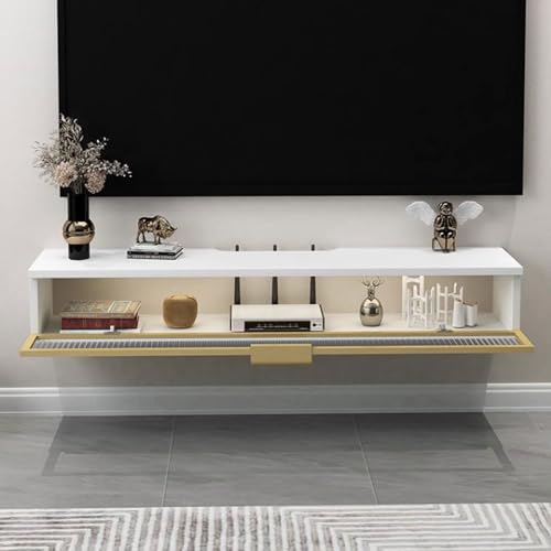Wall Mounted TV Cabinet Floating TV Shelf Wall Shelf Book Shelf Gaming Shelf Media TV Console Storage Shelf TV Wall Bracket WiFi Router Set top Box CD DVD TV Stands Wall Mount Corner Shelves