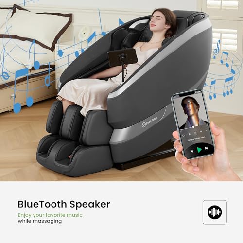 Real Relax Massage Chair Full Body of Dual-core S Track, 12 Auto Modes, Back and Calves Heating, Zero Gravity Massage Recliner Chair, FS01 Brown