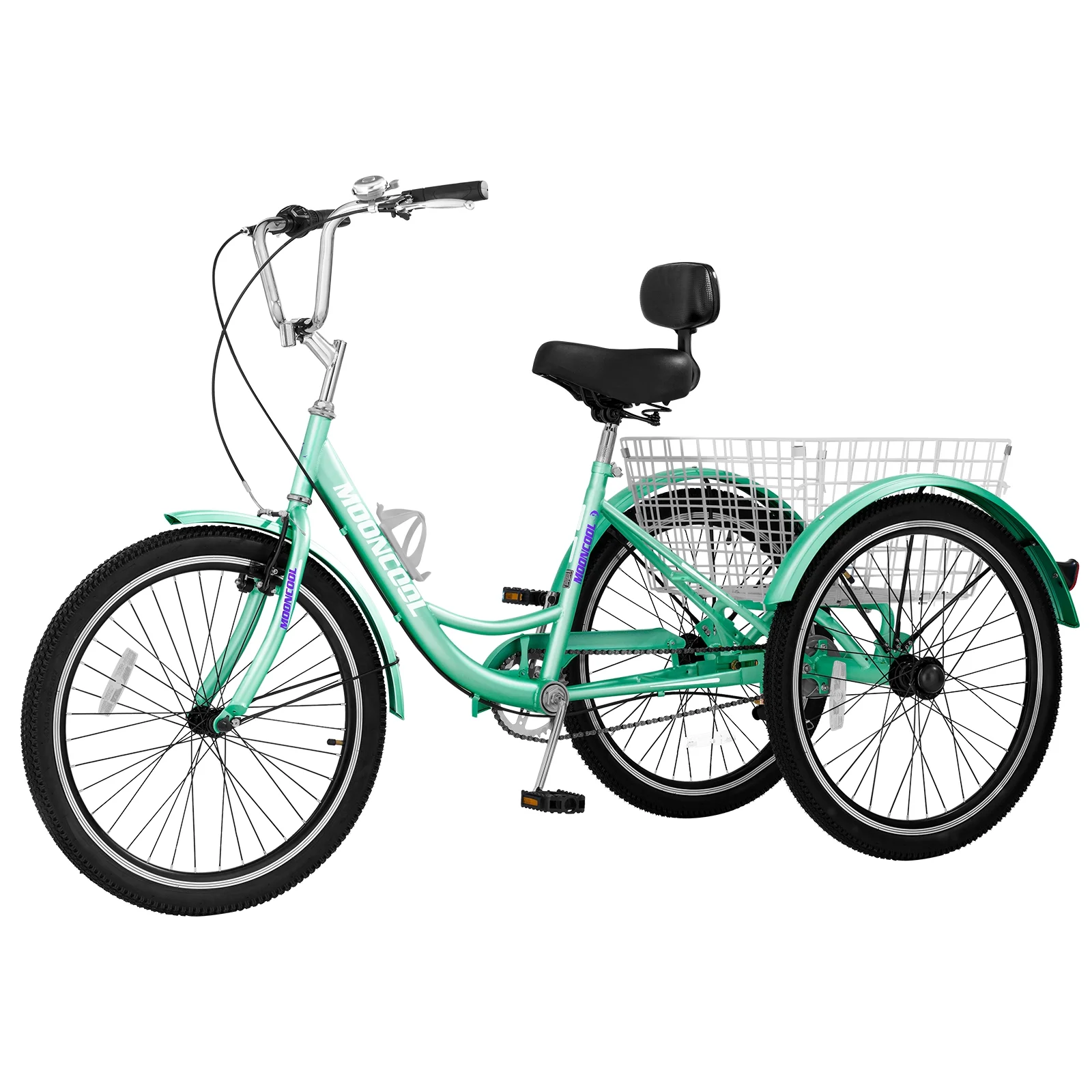 Lilypelle Adult Tricycles Single Speed 24 inch Three Wheel Bike Cruiser Trike with Low-Step Through Frame/Large Basket for Men, Women, Seniors
