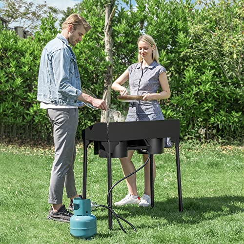 VIVOHOME Outdoor Burner Stove with Detachable Legs Stand for Camping Cookout