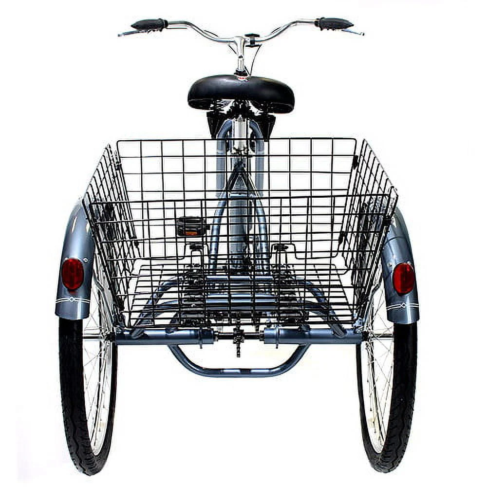 Schwinn Meridian Adult Tricycle, 24 wheels, rear storage basket, Slate