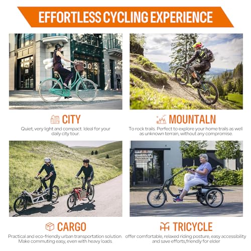 Bafang Ebike Conversion Kit:48V 500W Rear Hub Motor Fit for 700C/28/29" Wheel MTB/Road Commuter Bicycle,Brushless Geared Motor with LCD Display & PAS & Battery (Optional) for Rear Cassette Wheel