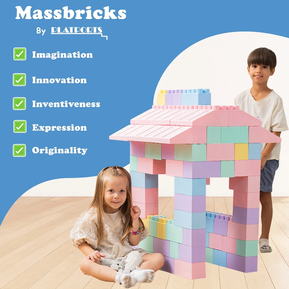 Giant Plastic Blocks Jumbo, Big Blocks, Jumbo Blocks, Big Building Blocks Jumbo, Giant Blocks, Huge Blocks, Jumbo Building Blocks, Large Blocks for Kids Ages 1 to 8 (86pcs blocks with wheels)