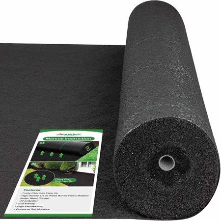 Amagabeli 5.8oz 3ft x 300ft Weed Barrier Landscape Fabric Heavy Duty Ground Cover Weed Cloth Geotextile Fabric Durable Driveway