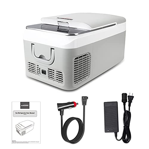 AUTOOMMO 12 Volt Refrigerator, Car Refrigerator (-4℉~50℉), Portable Car Freezer Fridge with 12/24V DC 100/240V AC Adapter for Camping Travel and Truck RV SUV Van Boat Home Use