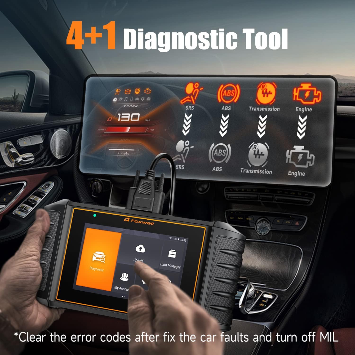 2024 Foxwell Car Code Reader NT706 OBD2 Scanner ABS Airbag Engine Transmission Battery Monitor Scan Tool, 5.5" Android 9.0 Tablet WiFi Upgrade of NT604 Scanner Diagnostic Tool for Cars and Trucks