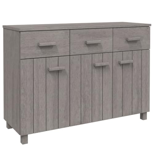 Buffets & Sideboards Sideboard Light Gray 44.5"x15.7"x31.5" Solid Wood Pine,Rustic Pinewood Sideboard with Sliding Drawers and Ample Storage Cabinets & Storage