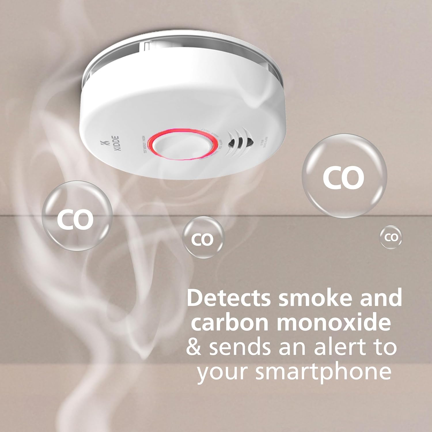 Kidde Smart Smoke & CO Detector WiFi Alexa Compatible Hardwired w/Battery Backup Voice App Alerts Smoke Detector 2 Pack