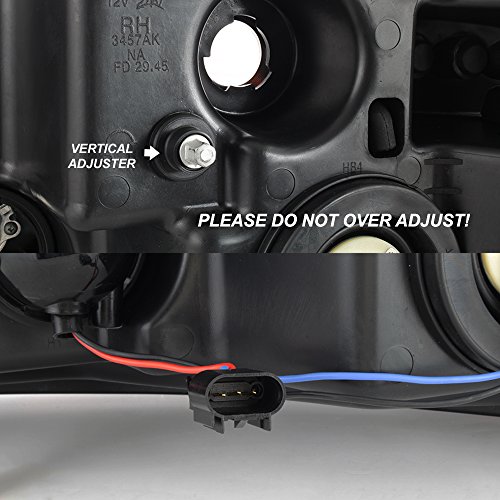 AKKON - Fits 2004-2008 Ford F150 Pickup LED Parking Tube Bar Projector Black Headlights Pair Driver Left+Passenger Right
