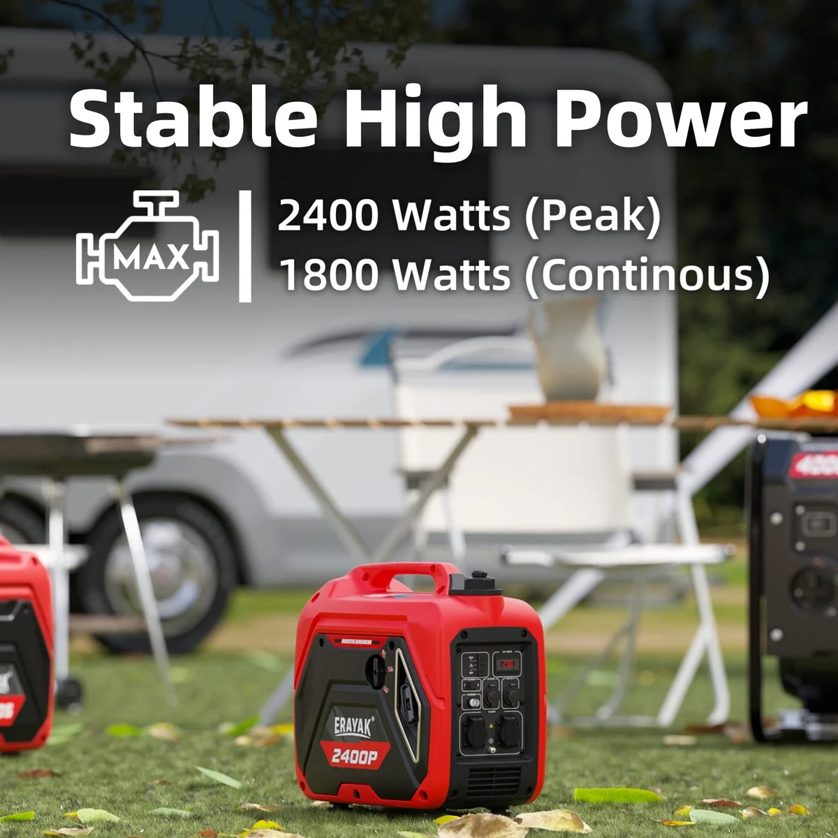 Erayak Portable Inverter Generator 2400W, Super Quiet, For RV, Camping & Home Backup Fuel Gasoline