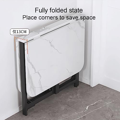 Drop Leaf Folding Dining Table, Multifunctional Rectangular Extendable Dining Table, Space Saving Dinner Table for Kitchen Dining Room Home (Color : White, Size : 120cm/47.2in)