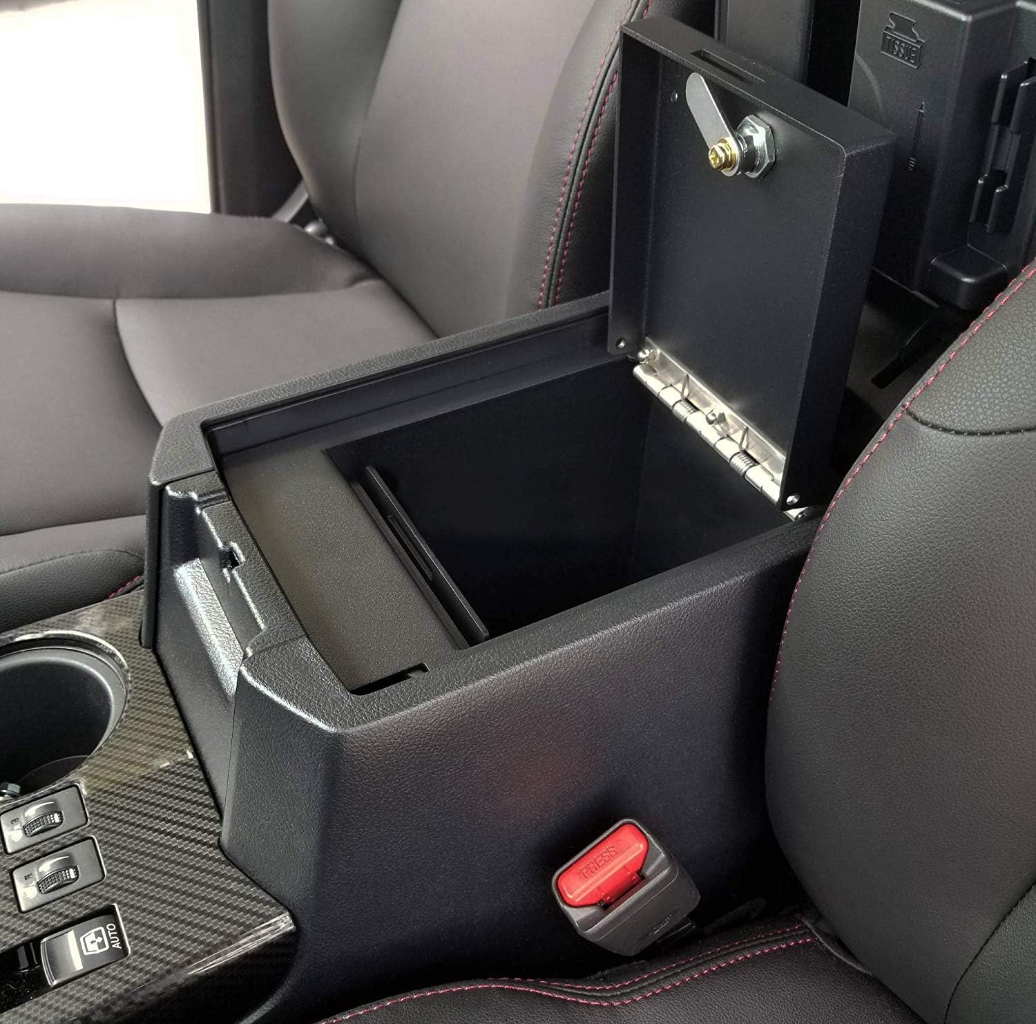 Lock’er Down Console Safe with 4 Digit Combo, Keep Personal Items Secure and Organized in Car, Compatible With 2014 1500 Series Sierra, Silverado with Floor Console