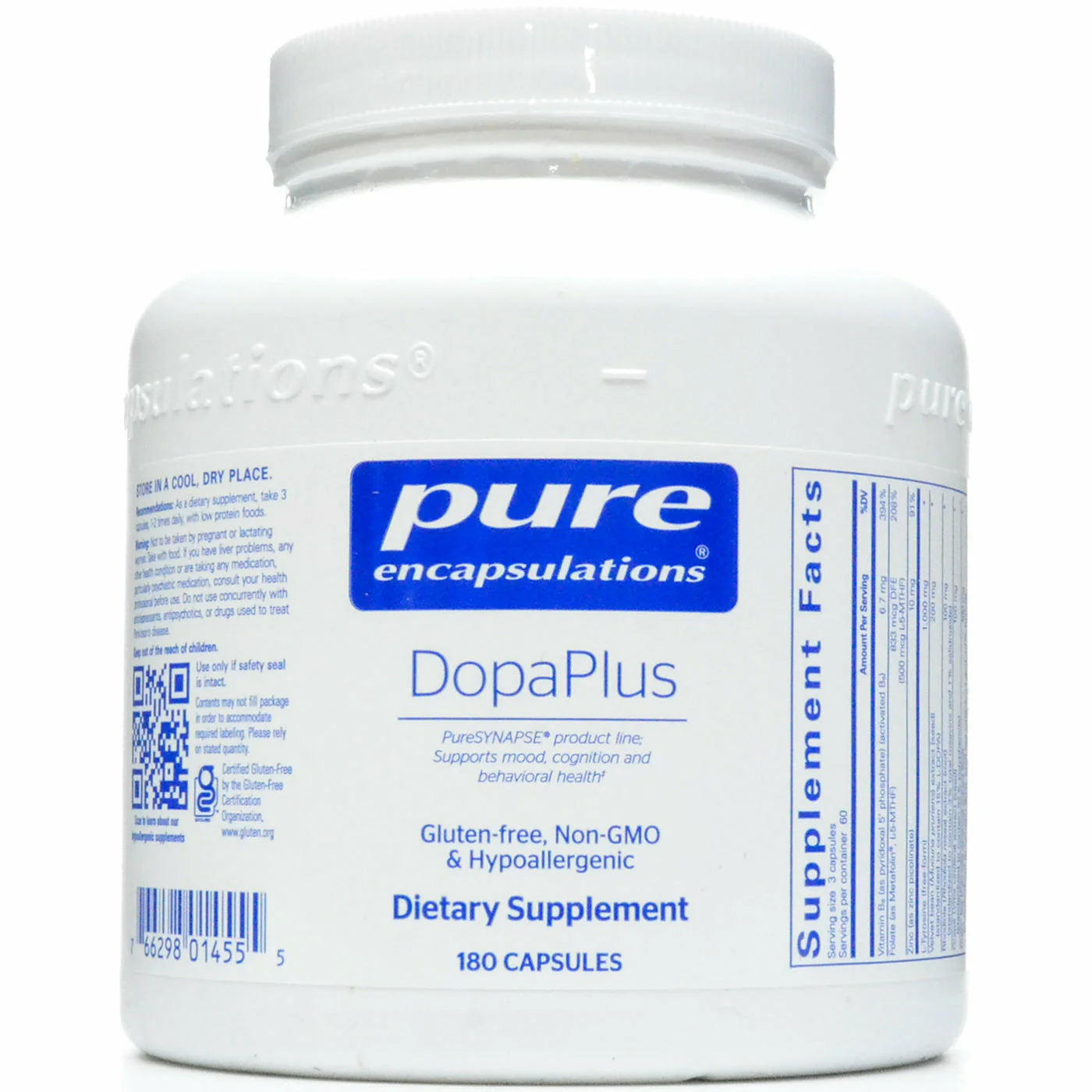 DopaPlus 180 caps by Pure Encapsulations - Kansas Nuitrition - HNZSDS