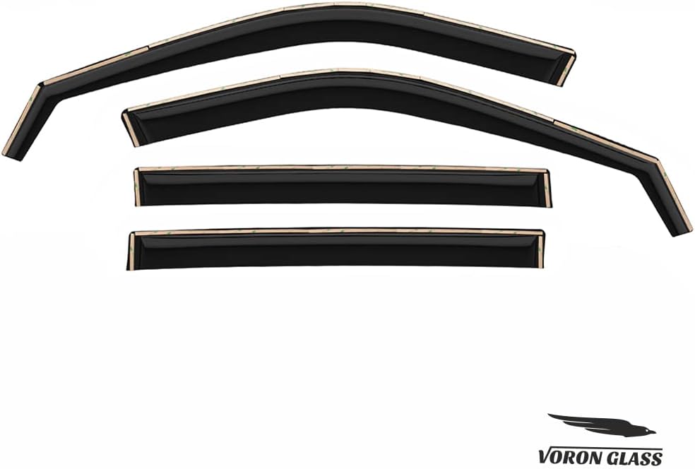 Voron Glass in-Channel Extra Durable Rain Guards for Trucks Toyota Tacoma 2016-2022 Double Cab, Window Deflectors, Vent Window Visors, 4 Pieces - 220056