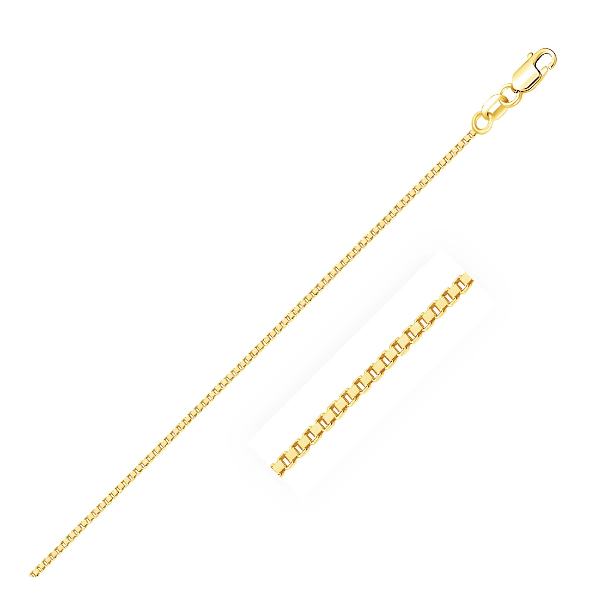 14k Yellow Gold Classic Box Chain Necklace 1.0mm