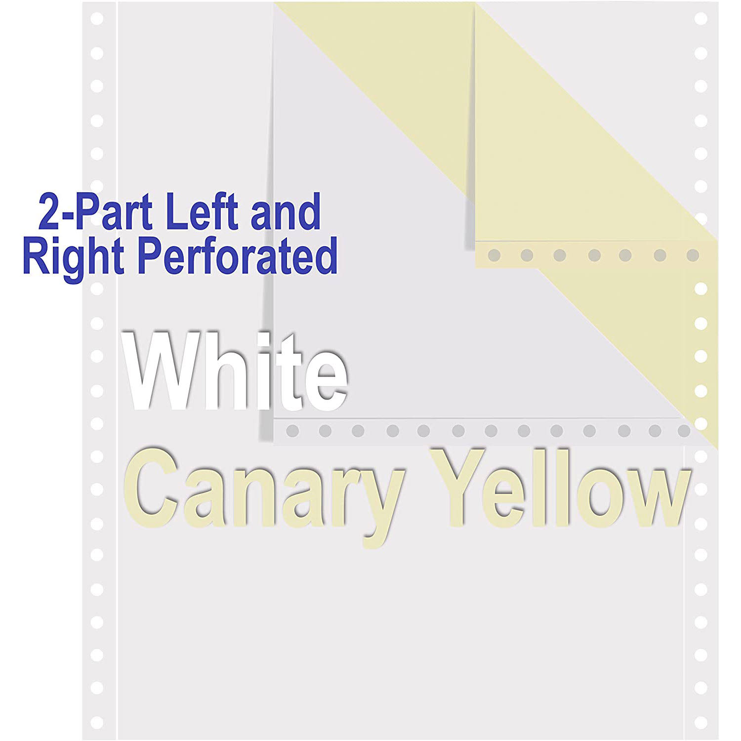 Alliance Premium Carbonless Computer Paper 9-1/2x22 x 11x22 Blank Left u0026 Right Perforated 2-Part White/Canary 15lb 92 Bright