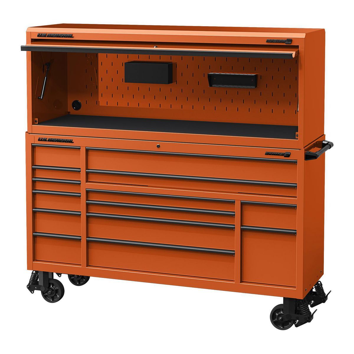 U.S. GENERAL 72 in. x 22 in. Triple-Bank Roll Cab, Series 3, Slate Gray